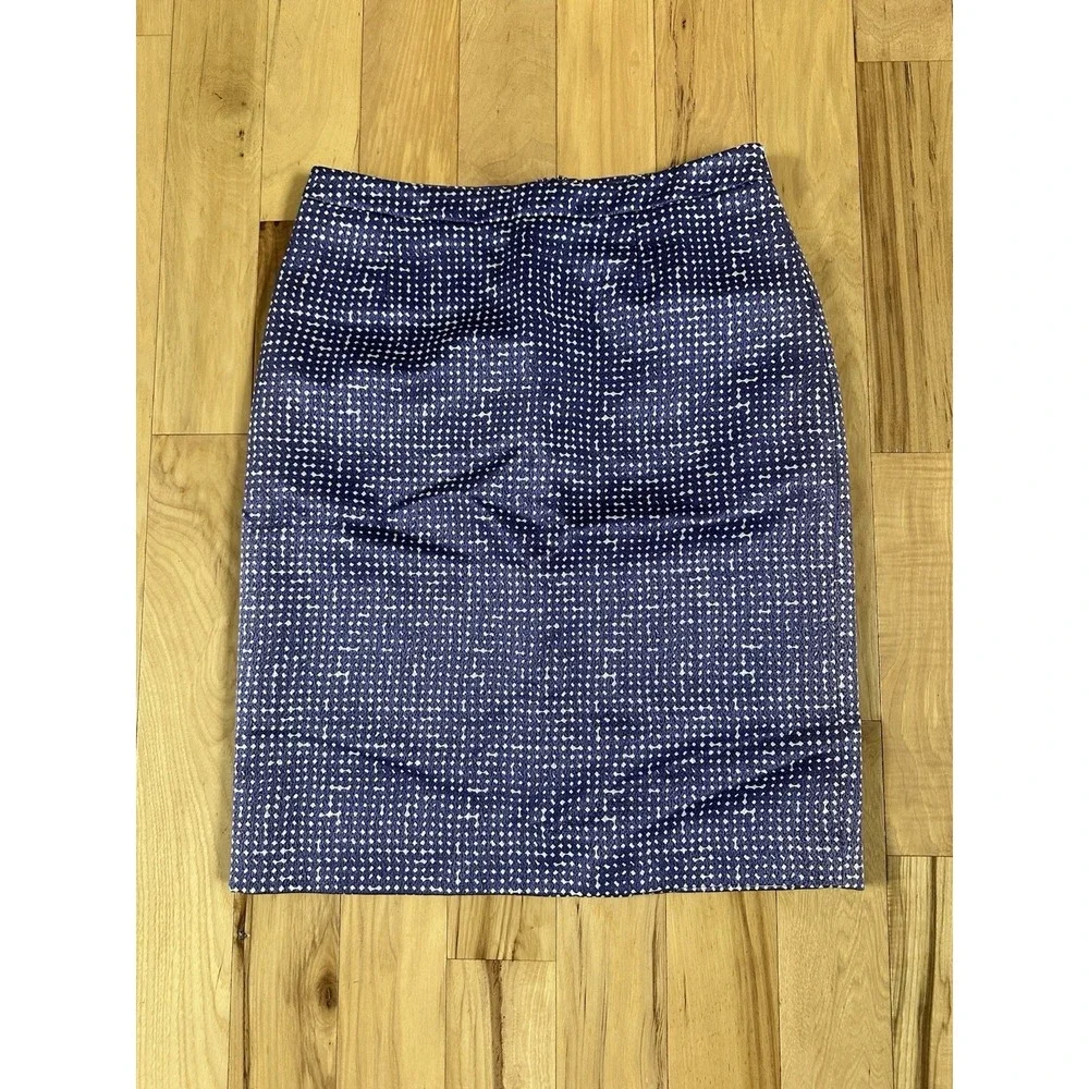 Tory Burch Geometric Pencil Skirt Cotton Wool Silk Zip Women's Size 8 Corpcore‎